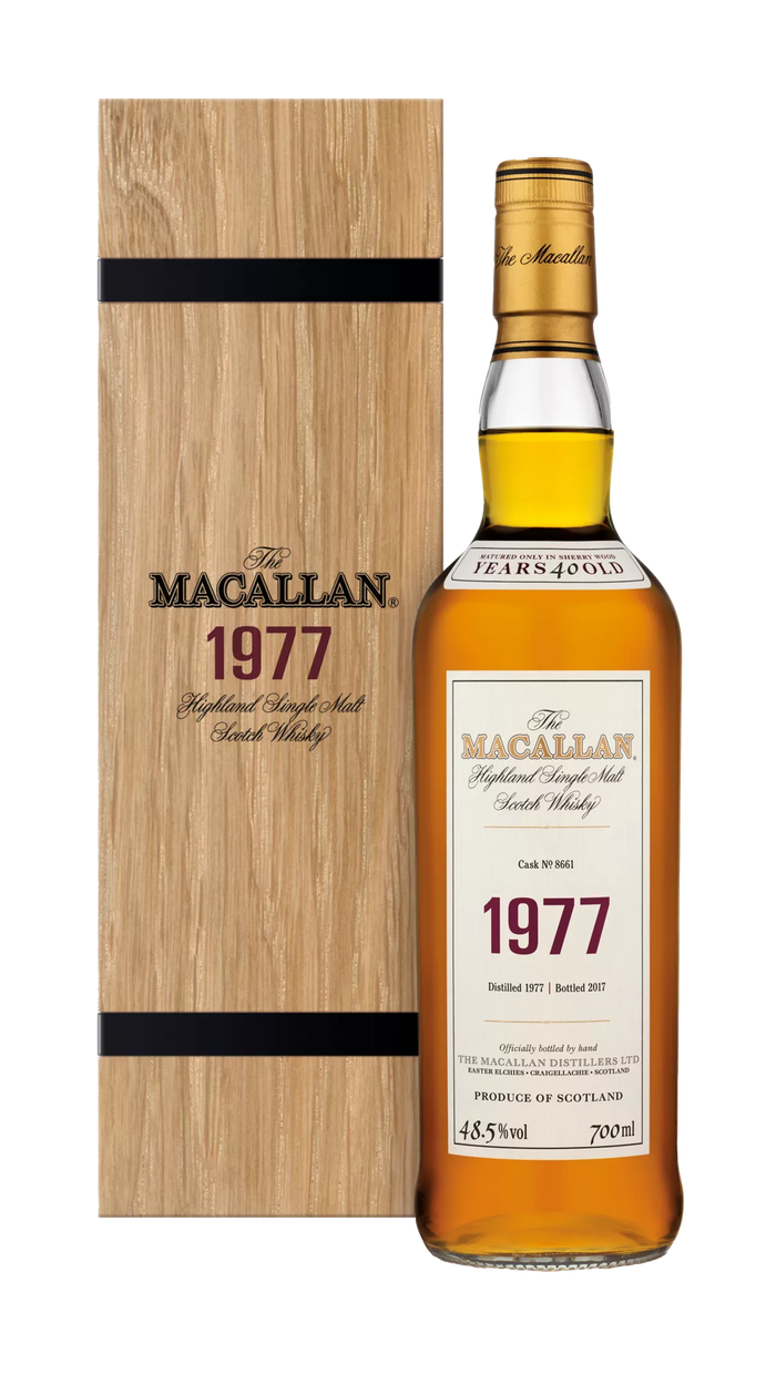 Macallan, Highland Single Malt Fine & Rare 1977 Cask No 8661 40YO Bottled 2017, Speyside — official Macallan product photograph