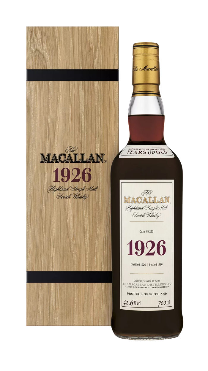 Macallan, Highland Single Malt Fine & Rare 1926 Cask No 263 60YO Bottled 1986, Speyside — official Macallan product photograph